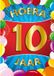 Bellatio Decorations Verjaardag deurposter - 2x - 10 jaar - multi - 59 x 84 cm - feestartikelen