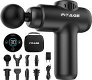 oCreon Mini massageapparaat, stille massager met 30 verstelbare snelheidsniveaus, massageapparaat, met 12 massageopzetstukken voor diepe massage van schouders en rug