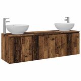 vidaXL Badkamerkast - set - 3 - st - Oud - hout - 161,5 - x - 44,5 - x - 80 - cm