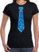 Bellatio Decorations Verkleed shirt dames - Zwart - Blauw - Katoen - XS