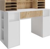 Vicco Bureau – 126.8 x 50 cm XL met legplanken Wit/Sonoma