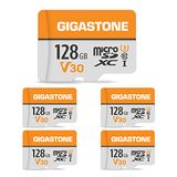 GIGASTONE 128GB Micro SD Card - 5 Pack - SDXC A1 UHS-I U3 - 95/40 MB/s - 4K UHD