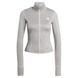 Adidas Performance Workout Essentials Heather Jack Met Lange Ritssluiting - Dames - Grijs