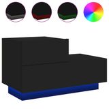 VidaXL Nachtkastje met LED-verlichting 70x36x40,5 cm zwart
