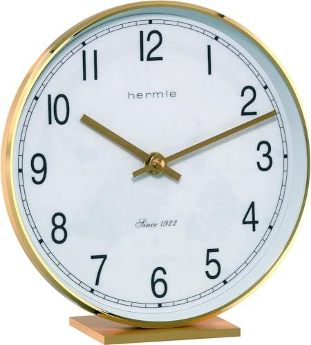 Hermle Horlogebank tafelklok, messing, goud, 19cm x 18cm x 6,5cm