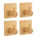 BUDDLEY Wandhaken Bamboe Zelfklevend Set 4 Stuks Naturel