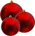 Decoris Kaemingk B.V. 3x Grote rode kerstballen van 14/20/25 cm glans van kunststof - Winkel/etalage kerstversiering