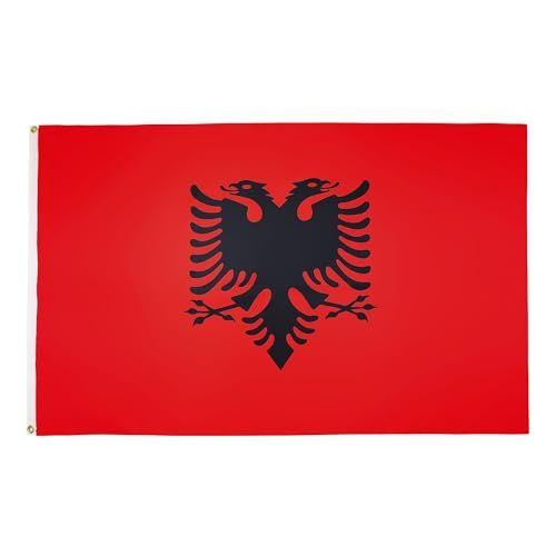 Albanese vlag 150x90 cm - Albanese vlaggen 90 x 150 cm - Banner 3x5 ft Hoge kwaliteit - AZ FLAG