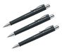 Faber-Castell, POLY BALL 241199 balpen, 0,5 mm M, ergonomische driehoekige vorm, anti-slip schacht, met metalen clip, onuitwisbaar zwart (3 stuks)