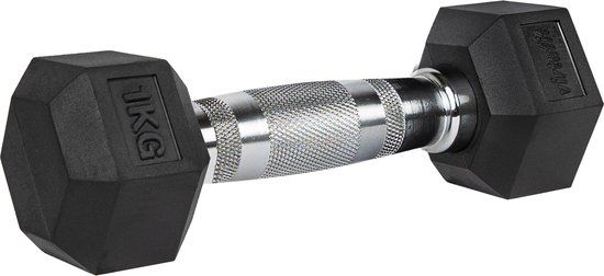 VirtuFit Hexa Dumbbell Pro - 1 kg - Black - Rubber - Single
