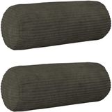 vidaXL Kussensloop 2 stuks HEERLEN Antracietkleurig Ø 15 x 40 cm