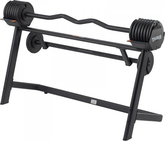 Taurus Selectabell - Verstelbare Halterstang en Curl Stang – 6.8kg t/m 36.3kg – Set inclusief standaard – Halterstang – Curlstang