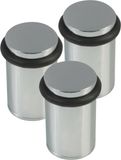 AMIG Deurstopper/deurbuffer - 3x - D32mm - inclusief schroeven - verchroomd