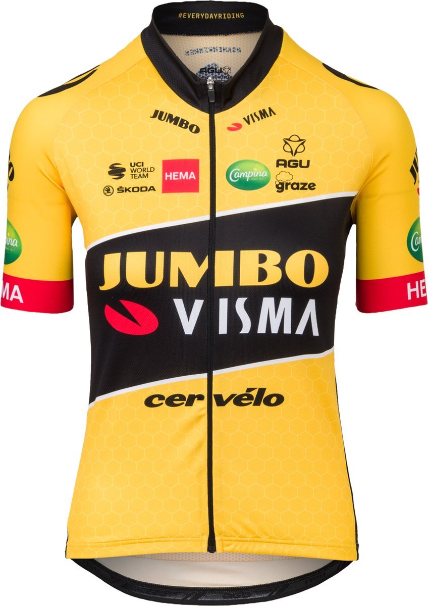 AGU Replica Fietsshirt Team Jumbo-Visma Dames - Geel - M