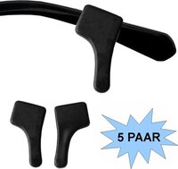 Fako Bijoux® - Anti-slip Oorhaakjes Mini - Brilhaakjes - Siliconen - Zwart - 5 Paar