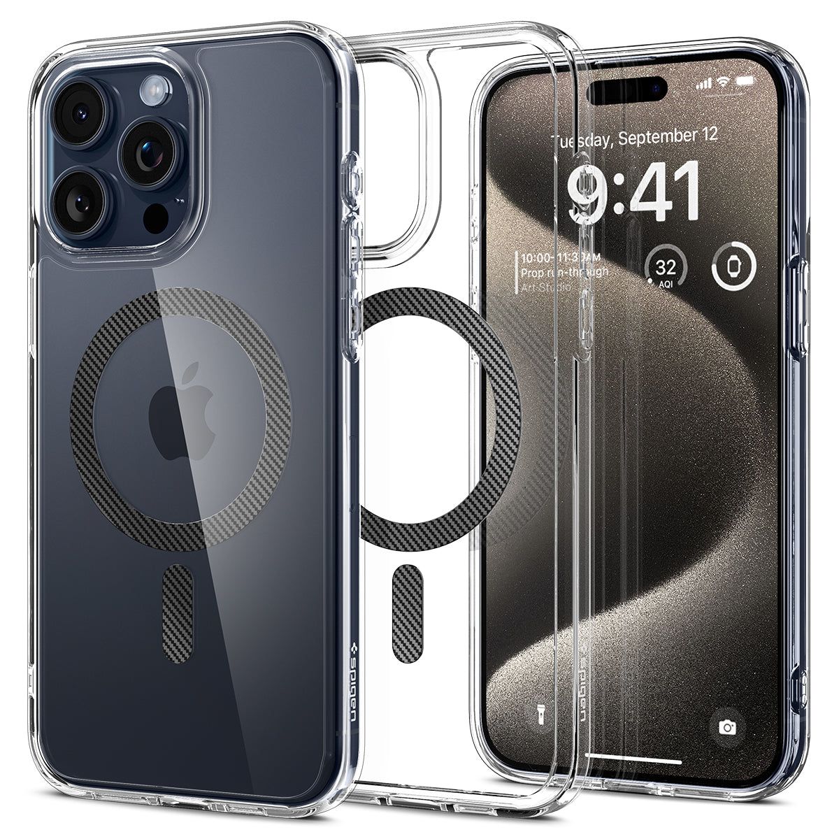 Spigen ACS06578 Ultra Hybrid MagFit hoesje voor iPhone 15 Pro Max - Koolstof