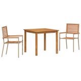 vidaXL Tuinset 3-delig Beige Massief Acacia Hout