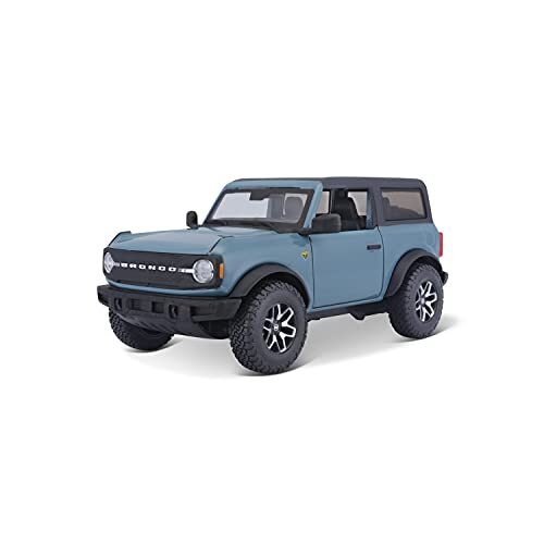 maisto Ford Bronco Badlands (2020): modelauto op schaal 1:24, deuren beweegbaar, ca. 20 cm, blauw (531530)