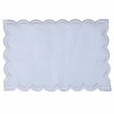 Placemat, XMas Placemat, wit, 30 x 45 cm, polyester, gegolfde rand, zilverkleurig