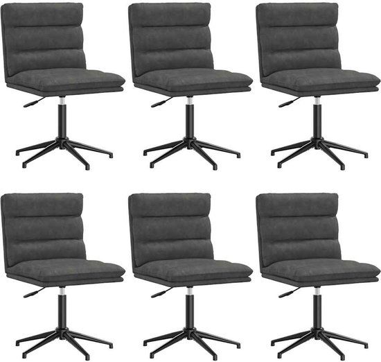 VidaXL Eetkamerstoelen 6 stuks Kunstleer Zwart