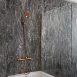 Hudson Reed Elsie Mitigeur thermostatique de douche rond – Avec douchette – Cuivre satiné – Design moderne