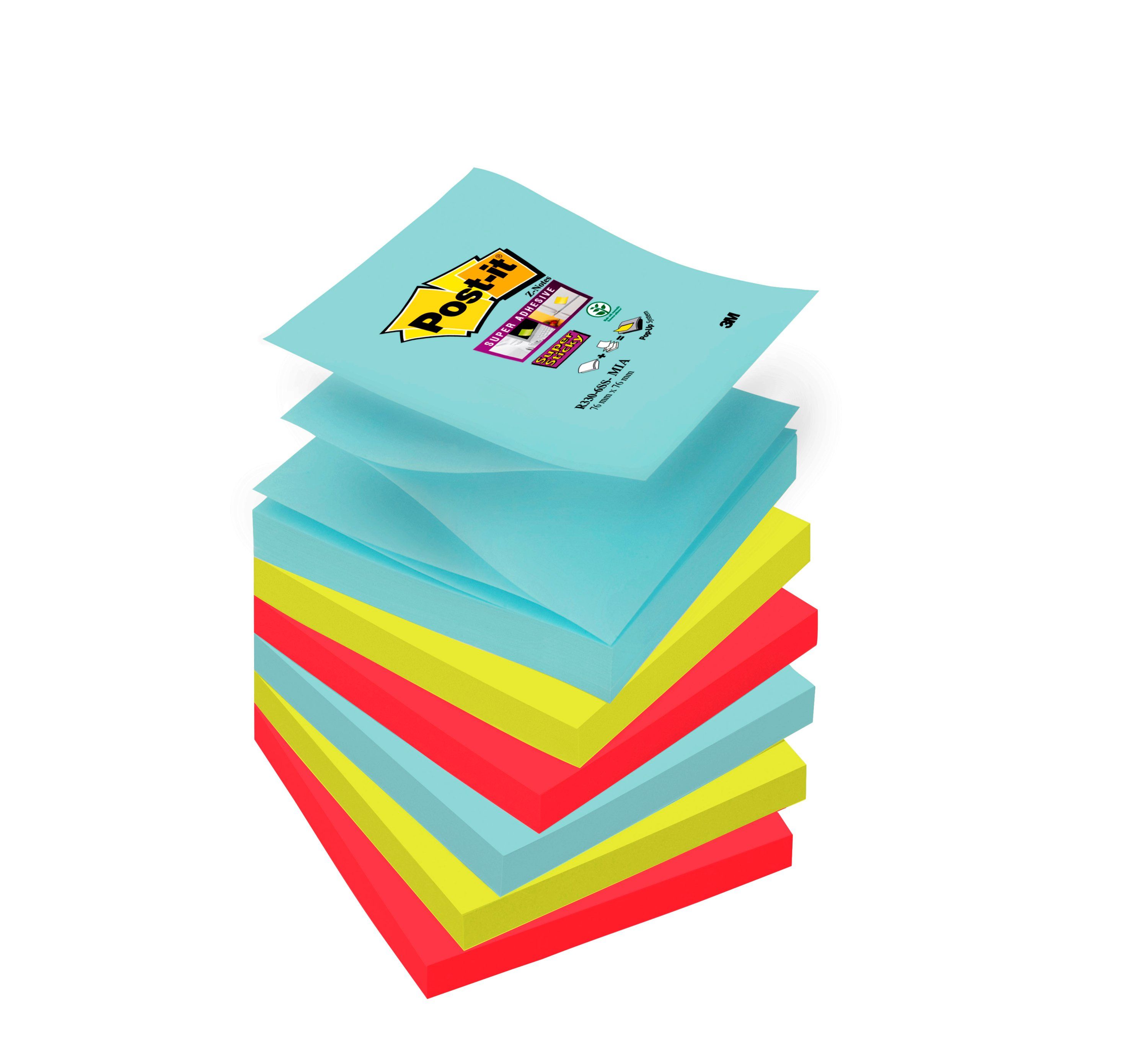 Post-it R330-6SS-MIA Zelfklevend notitiepapier - groen, rood, aqua-kleur