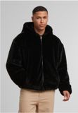 Urban Classics Full Zip Faux Fur Hoodie Heren Trui met capuchon - Zwart - S