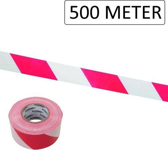Fixman Afzetlint Rood/Wit 70mm x 500 Meter