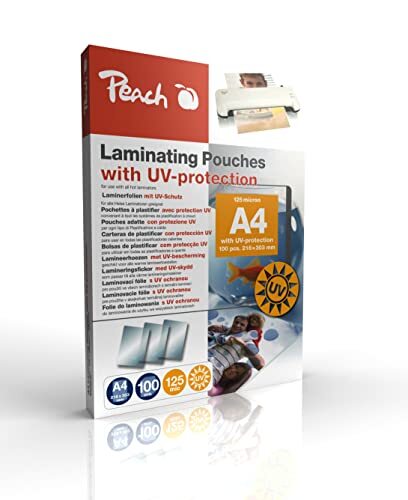 peach Lamineerfolie A4-125 mic - 100 stuks - met UV-filter voor duurzame bescherming tegen licht - speciaal geschikt voor foto's - compatibel met lamineerapparaten van alle merken - S-PP525-25