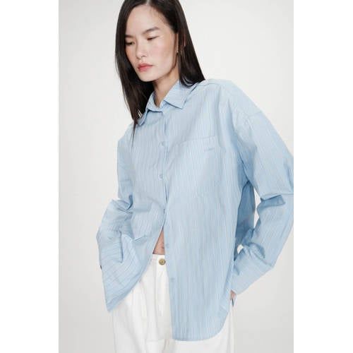 Grace & Mila gestreepte blouse lichtblauw