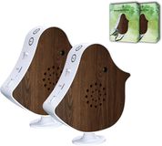 Northpoint Natuurgeluiden Box, Vogelgeluiden Box, Bois véritable, Capteur de mouvement, USB-C, Noyer, Set de 2
