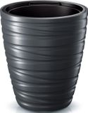 Prosperplast Plantenpot/bloempot Amazing - kunststof - antraciet - D30 x H33 cm