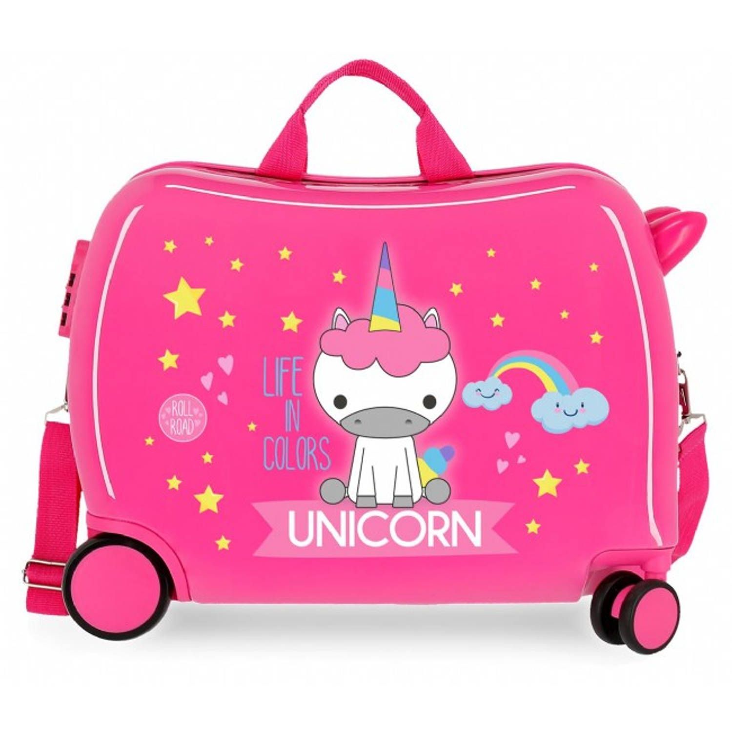 Roll Road Unicorn - Koffer - 34 Liter - 50 cm - Roze