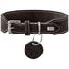 HUNTER Halsband Aalborg EXTRABREED zwart, extra breed, zacht softleer, met elegante contrastnaad, Made in Germany, maat 50