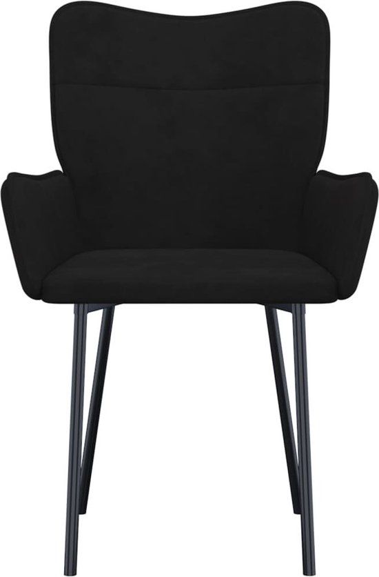 vidaXL Eetkamerstoelen 2 stuks fluweel zwart