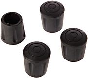cyclingcolors Rubberen meubelpoten, 4 stuks, rond, voor hoeden, voetdoppen, beschermkappen voor stoelpoten, zwart, buisuiteinden, ronde buis (22 mm)