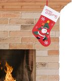 Merkloos / Sans marque Kaemingk B.V. Kerstsok - rood met wit - H40 cm - polyester - kerstversiering