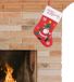 Merkloos / Sans marque Kaemingk B.V. Kerstsok - rood met wit - H40 cm - polyester - kerstversiering