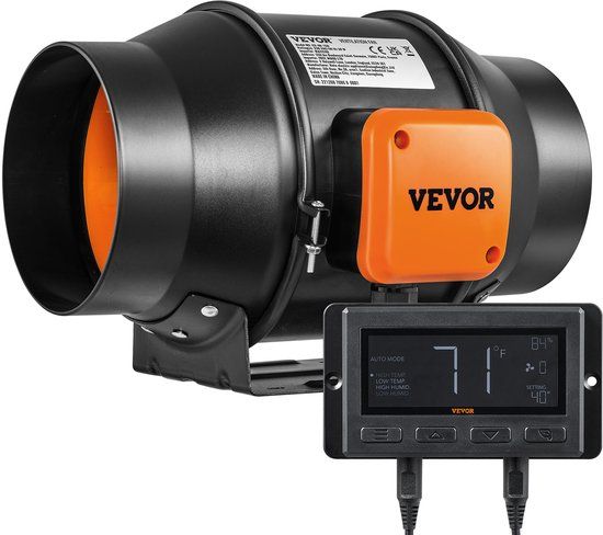 VEVOR 38W Kanaalventilator Rookafzuigkanaalventilator Afzuigventilator Inline Kanaalventilator