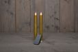 Anna's Collection 2Pcs Goud Rustiek Wax Diner Kaars 23Cm Bew. Vlam Met Afstands Bediening 2Xaa