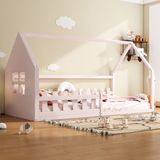 OEM ZKOO B.V. Houten kinderbed, 90x200 cm, roze