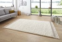Mint rugs Hoogpolig designer vloerkleed 3D Lompu - crème 120x170 cm