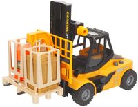ColorBaby Speed & Go 47976 Vorkheftruck, met lichten en geluiden, wrijvingssysteem, schaal 1:16, 10 x 26 x 14 cm, auto's voor kinderen vanaf 3 jaar, bouwvoertuigen (47976)