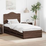 vidaXL Bedframe met lade Bruine eik 100 x 200 cm Ingenieurshout