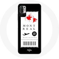 Maniacase Etui voor Xiaomi Redmi Note 10 5G vliegticket Montreal Canada