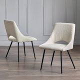 Julian Bowen Iris Boucle eetkamerstoelen - ivoor