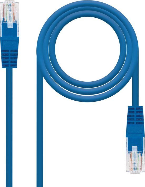 NANOCABLE CAT 6 UTP Cable, RJ45, AWG24, Blue, 0.5m