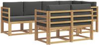 vidaXL Hoek loungeset 7-delig Wit en antracietkleurig Polyester