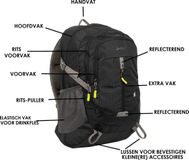 New Rebels Kinley Rugzak - 35 Liter - Zwart