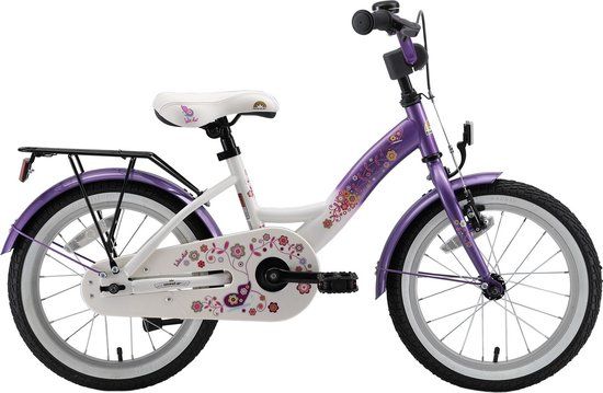 Bikestar 16 inch Kinderfiets - Lila/Wit - Meisjesfiets